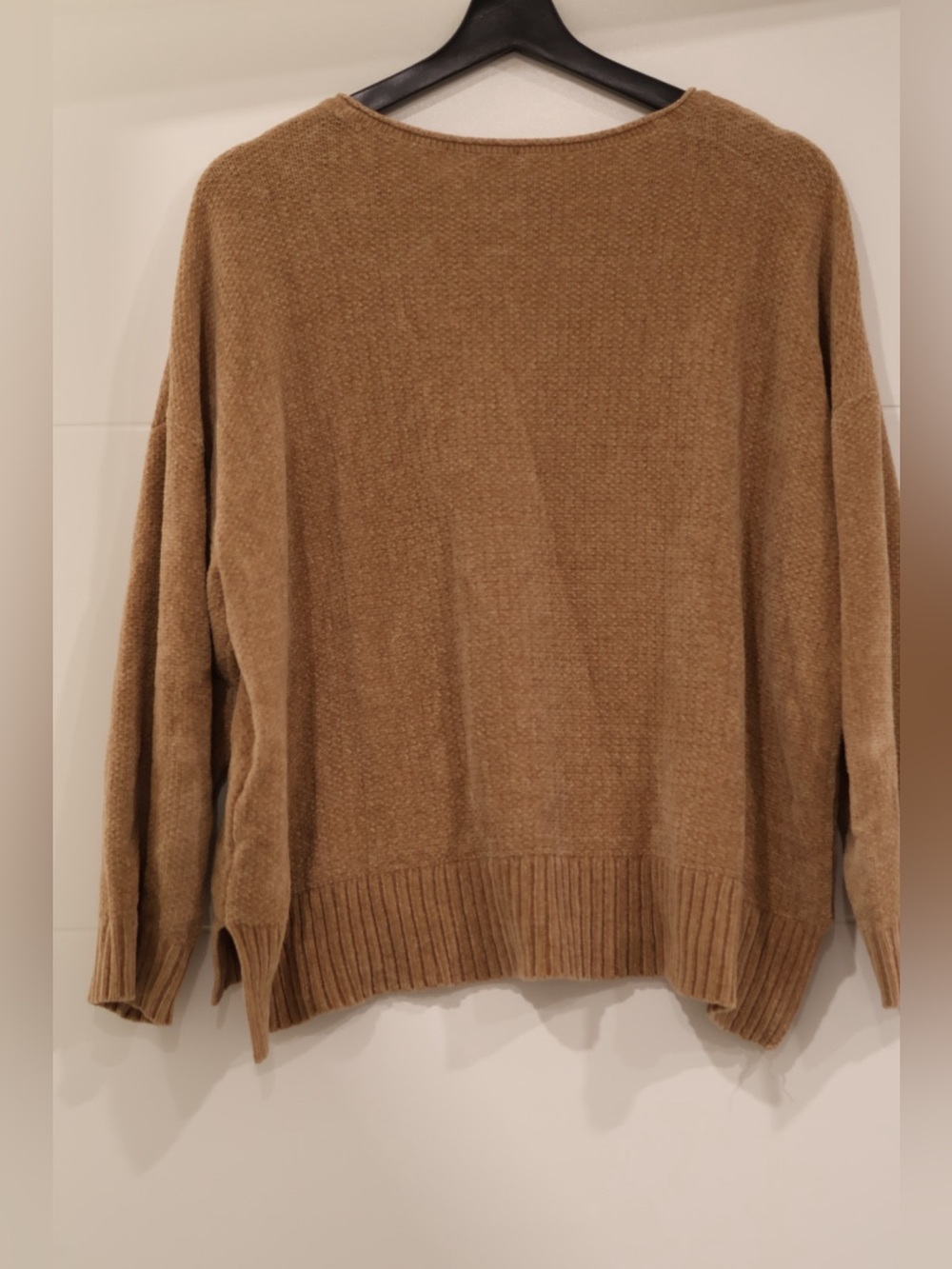 Eileen Fisher Organic Cotton Camel Textured Knit Sweater Medium Relaxed Fit - Picture 6 of 8